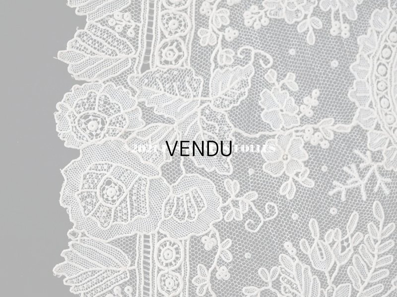 画像13: 【クリスマスセール2021対象外】19世紀 アンティーク キリストのイニシャル入り ポワンドガーズのハンカチ 【 ポワン・ド・ガーズ 】