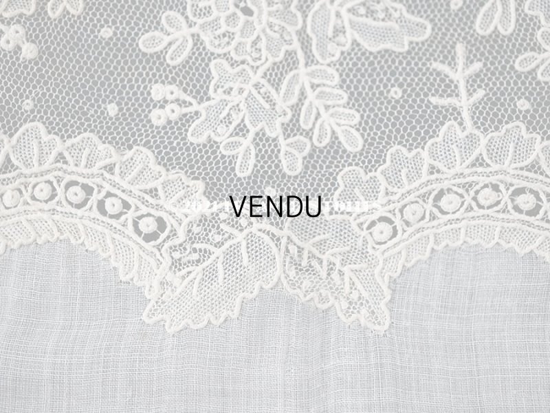 画像8: 【クリスマスセール2021対象外】19世紀 アンティーク キリストのイニシャル入り ポワンドガーズのハンカチ 【 ポワン・ド・ガーズ 】