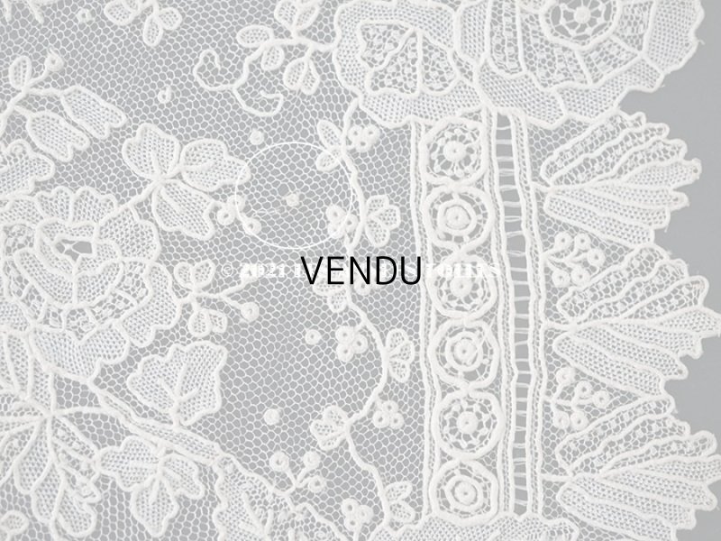 画像19: 【クリスマスセール2021対象外】19世紀 アンティーク キリストのイニシャル入り ポワンドガーズのハンカチ 【 ポワン・ド・ガーズ 】