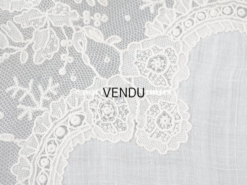 画像9: 【クリスマスセール2021対象外】19世紀 アンティーク キリストのイニシャル入り ポワンドガーズのハンカチ 【 ポワン・ド・ガーズ 】