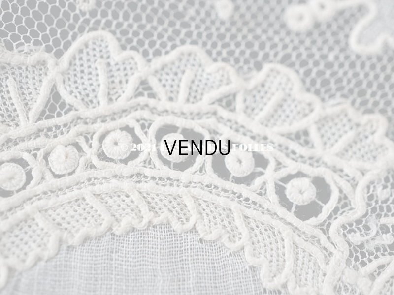 画像16: 【クリスマスセール2021対象外】19世紀 アンティーク キリストのイニシャル入り ポワンドガーズのハンカチ 【 ポワン・ド・ガーズ 】