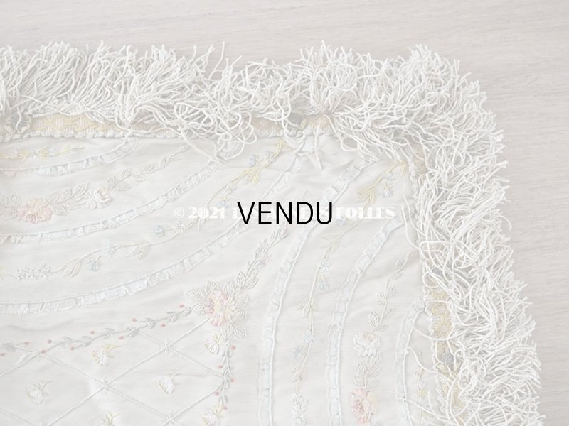 画像6: 【クリスマスセール2021対象外】アンティーク リボン刺繍のパネル 薔薇＆勿忘草