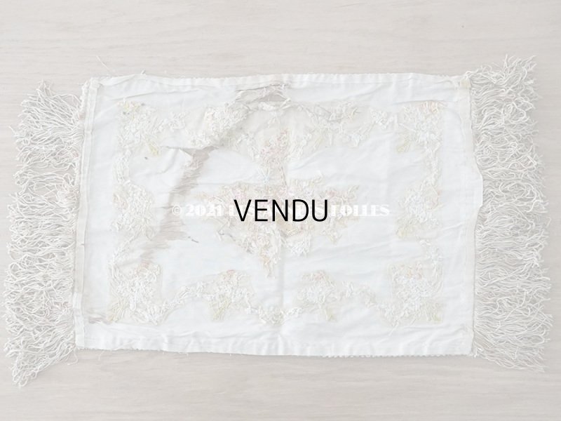 画像4: 【クリスマスセール2021対象外】アンティーク リボン刺繍のパネル 薔薇の花かご　＆　鈴蘭