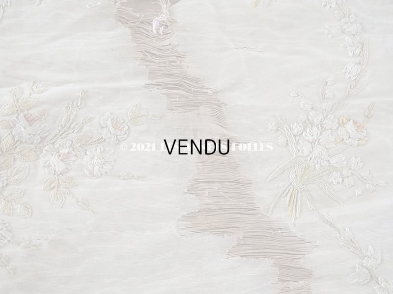 画像13: 【クリスマスセール2021対象外】アンティーク リボン刺繍のパネル 薔薇の花かご　＆　鈴蘭