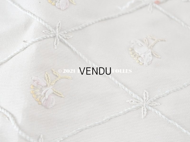 画像10: 【クリスマスセール2021対象外】アンティーク リボン刺繍のパネル 薔薇＆勿忘草