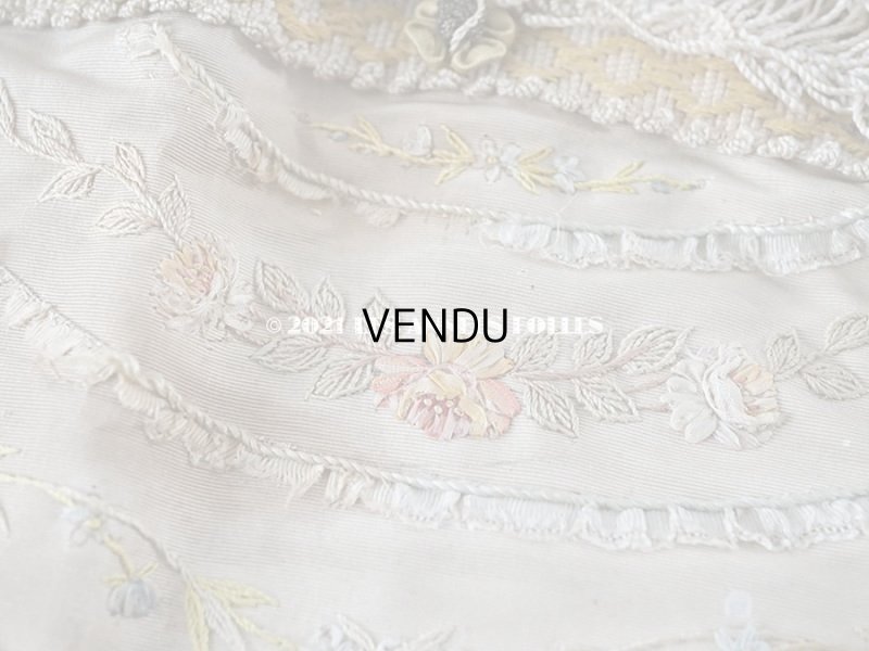 画像9: 【クリスマスセール2021対象外】アンティーク リボン刺繍のパネル 薔薇＆勿忘草