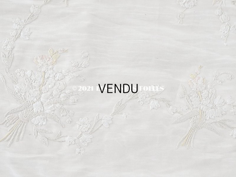 画像8: 【クリスマスセール2021対象外】アンティーク リボン刺繍のパネル 薔薇の花かご　＆　鈴蘭