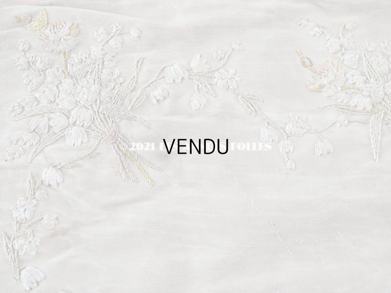 画像6: 【クリスマスセール2021対象外】アンティーク リボン刺繍のパネル 薔薇の花かご　＆　鈴蘭