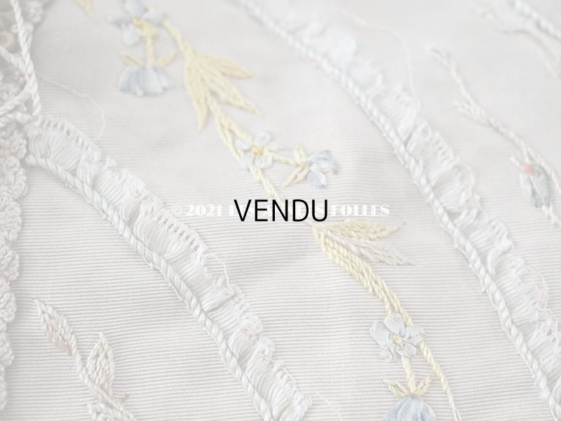 画像17: 【クリスマスセール2021対象外】アンティーク リボン刺繍のパネル 薔薇＆勿忘草