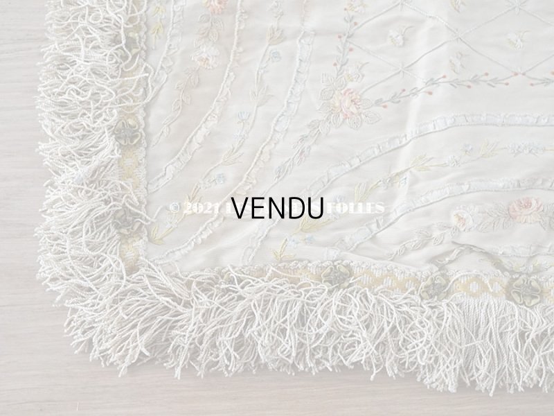 画像7: 【クリスマスセール2021対象外】アンティーク リボン刺繍のパネル 薔薇＆勿忘草