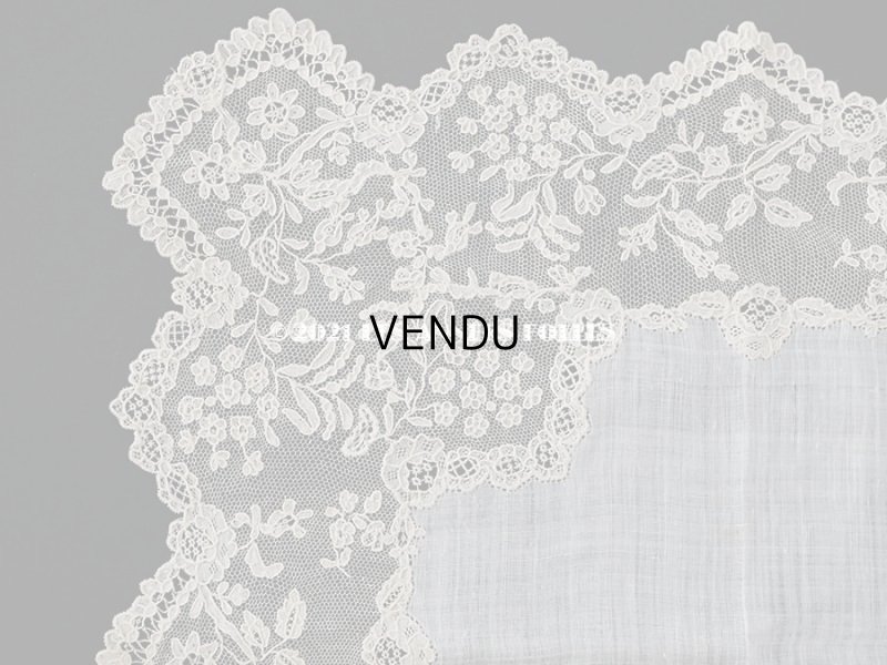画像7: 【クリスマスセール2021対象外】アンティーク アランソンレース 結婚式のハンカチ  【ポワン・ダランソン（アランソン）】　【POINT D'ALENCON】