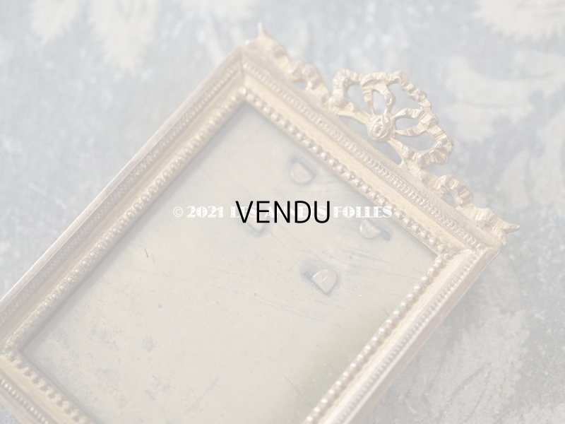 画像4: 【クリスマスセール2021対象外】アンティーク とても小さなフォトフレーム  リボンモチーフ付き