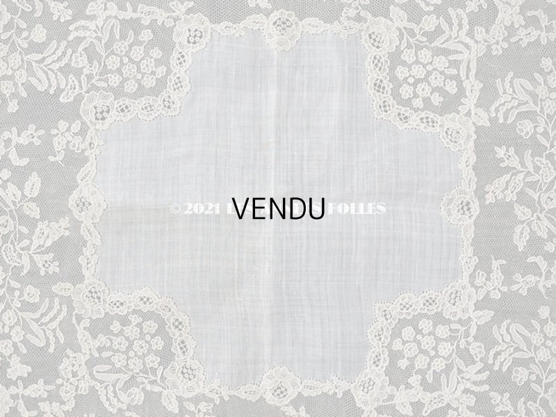 画像3: 【クリスマスセール2021対象外】アンティーク アランソンレース 結婚式のハンカチ  【ポワン・ダランソン（アランソン）】　【POINT D'ALENCON】