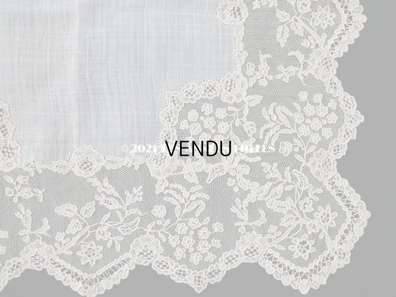 画像10: 【クリスマスセール2021対象外】アンティーク アランソンレース 結婚式のハンカチ  【ポワン・ダランソン（アランソン）】　【POINT D'ALENCON】