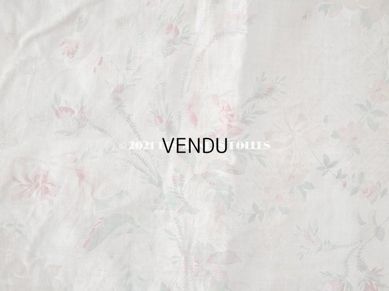 画像9: 【クリスマスセール2021対象外】19世紀末 アンティーク 薔薇模様のファブリック　74×135cm