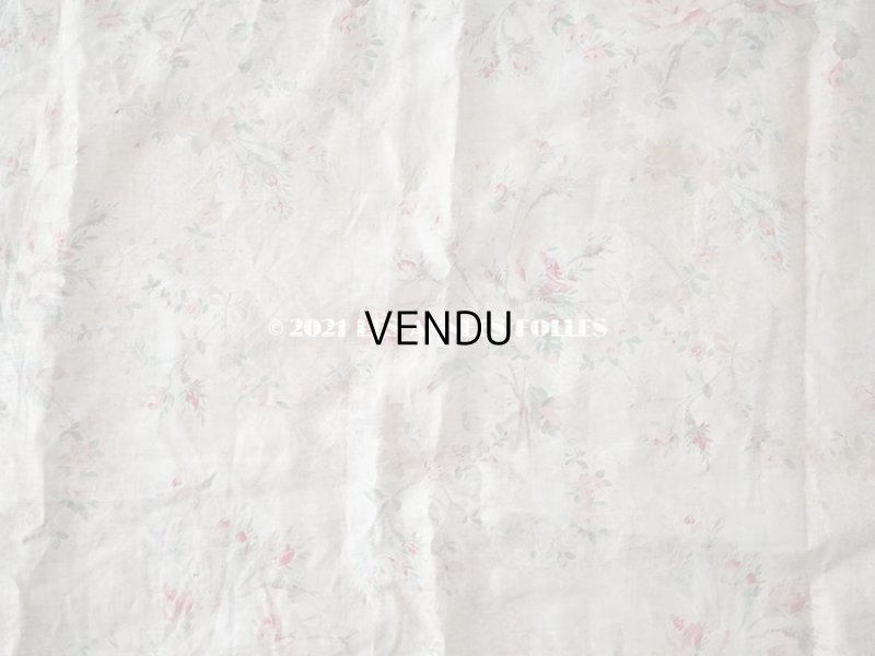 画像10: 【クリスマスセール2021対象外】19世紀末 アンティーク 薔薇模様のファブリック　74×135cm