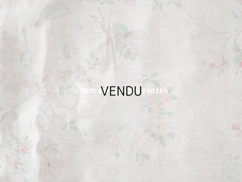 画像7: 【クリスマスセール2021対象外】19世紀末 アンティーク 薔薇模様のファブリック　74×135cm