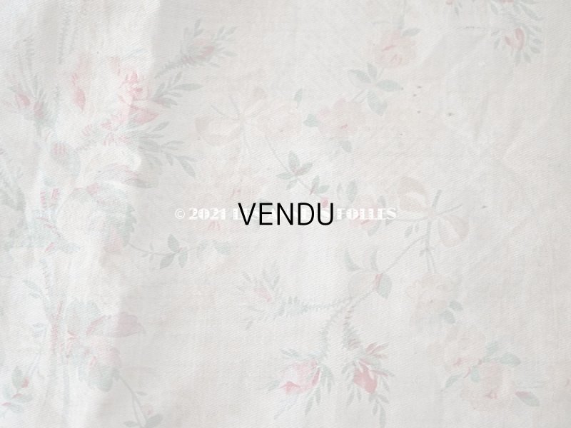 画像8: 【クリスマスセール2021対象外】19世紀末 アンティーク 薔薇模様のファブリック　74×135cm