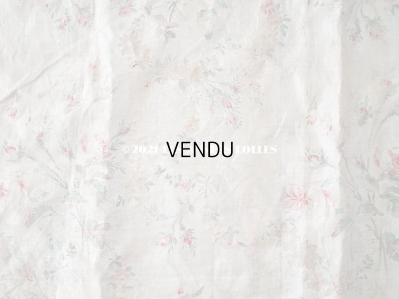 画像5: 【クリスマスセール2021対象外】19世紀末 アンティーク 薔薇模様のファブリック　74×135cm