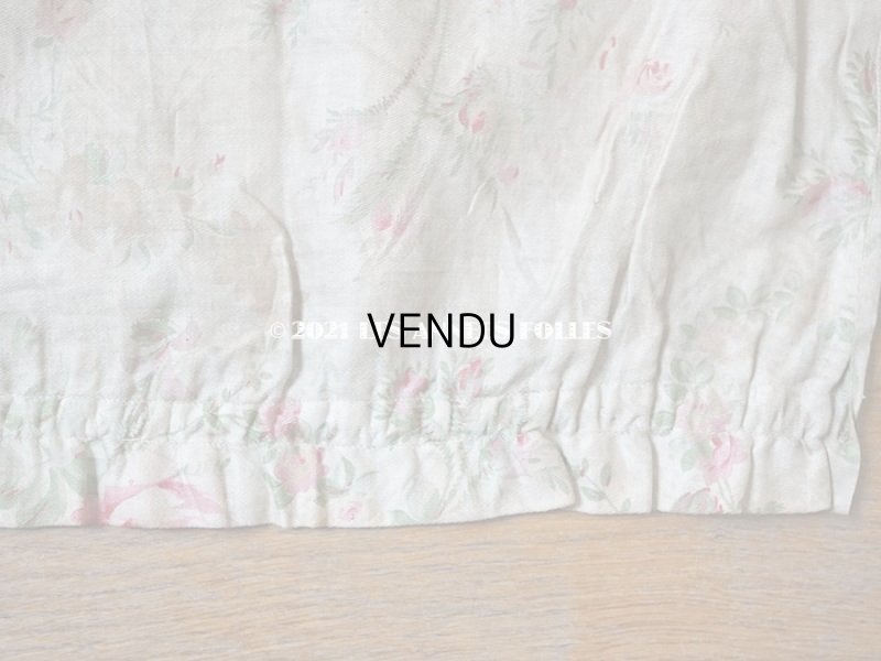 画像4: 【クリスマスセール2021対象外】19世紀末 アンティーク 薔薇模様のファブリック　74×135cm