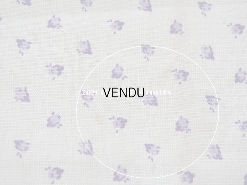 画像6: 【クリスマスセール2021対象外】アンティーク  小さな薄紫の薔薇模様 コットンファブリック ドールドレス 43×26.7cm