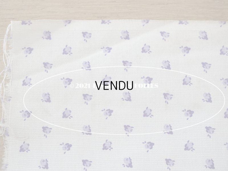 画像7: 【クリスマスセール2021対象外】アンティーク  小さな薄紫の薔薇模様 コットンファブリック ドールドレス 43×26.7cm