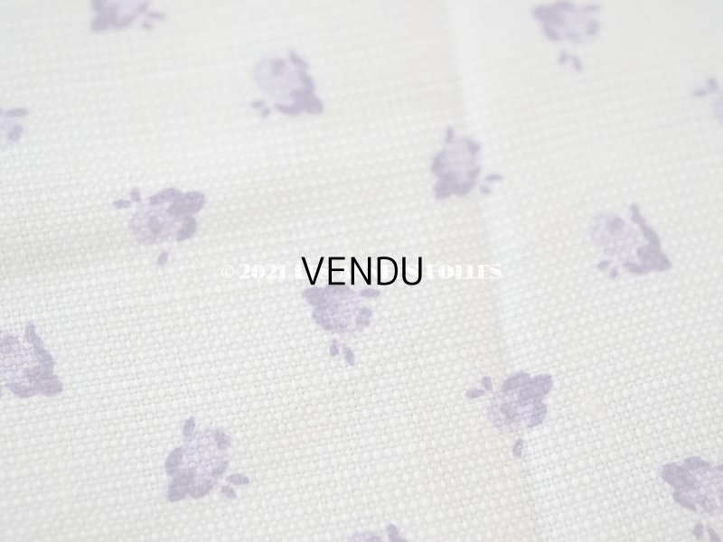 画像3: 【クリスマスセール2021対象外】アンティーク  小さな薄紫の薔薇模様 コットンファブリック ドールドレス 43×26.7cm