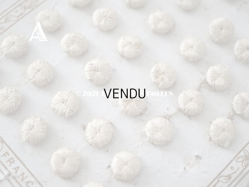 画像3: 【クリスマスセール2021対象外】アンティーク シルク製 くるみボタン 8〜9mm 6ピースのセット オフホワイト