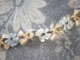 画像3: 【クリスマスセール2021対象外】19世紀末 アンティーク シルク＆メタル製　ロココトリム 3色のブルーの花