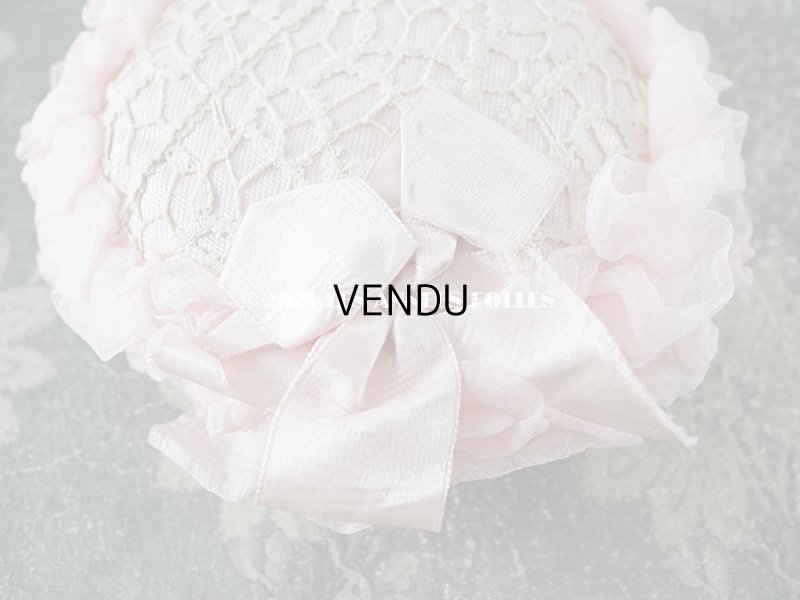 画像3: 【クリスマスセール2021対象外】アンティーク ピンクのリボンが結ばれた シルクシフォンのピンクッション 