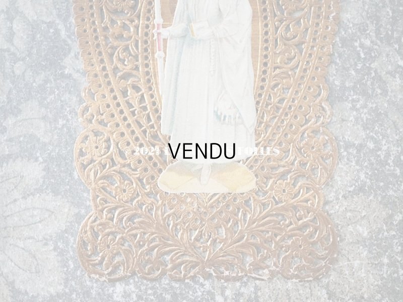 画像3: 1900年代 アンティーク  初聖体のカニヴェ プルミエール・コミュ二オン ハートの透かし模様