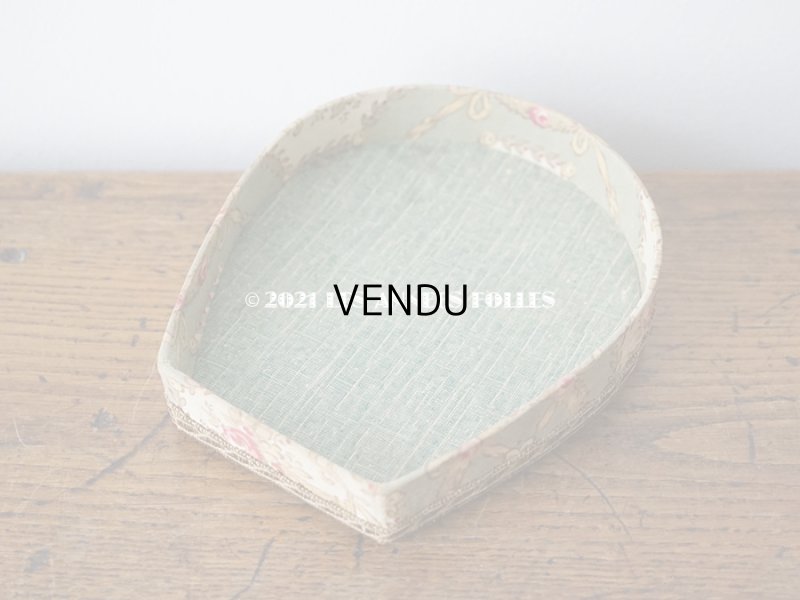 画像9: 1920年代 アンティーク 薔薇の花かご　カルトナージュボックス  オリーブグリーン