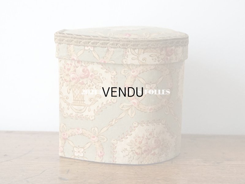 画像5: 1920年代 アンティーク 薔薇の花かご　カルトナージュボックス  オリーブグリーン