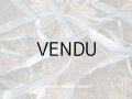 1900年代 アンティーク シルク製 リボン　メタル糸の縁取り 水色のグラデーション　6.5mm幅  