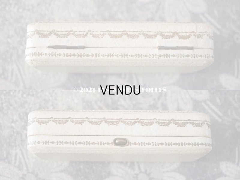 画像3: アンティーク 薔薇のガーランドの金彩入り オフホワイトのジュエリーボックス 