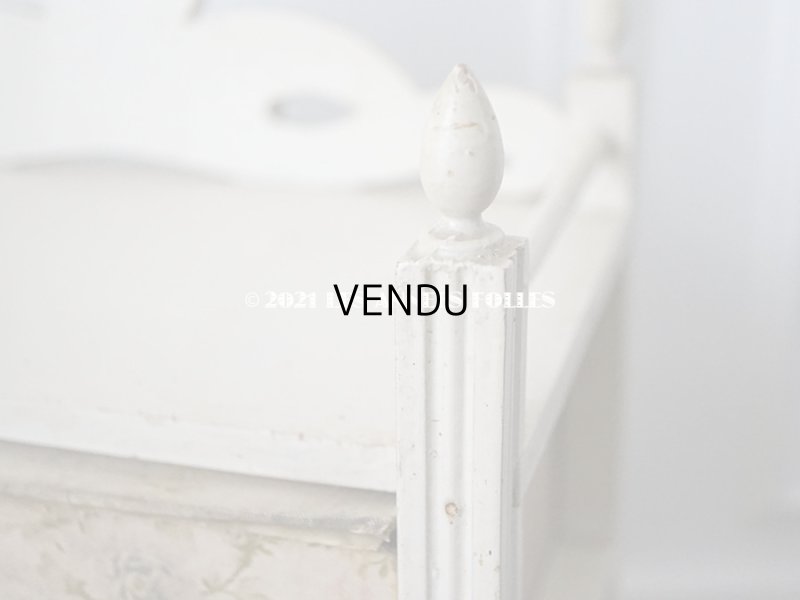 画像6: 【セール対象外】1900年代 アンティーク  カルトナージュチェスト 淡いピンクのリボン&ブルーの薔薇のガーランド