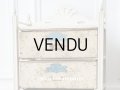 【セール対象外】1900年代 アンティーク  カルトナージュチェスト 淡いピンクのリボン＆ブルーの薔薇のガーランド