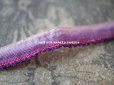 画像3: アンティーク  リボン刺繍 & ロココトリム用 シルク製 リボン フリル付き 紫 金糸の縁取り 95cm 10mm幅 (3)