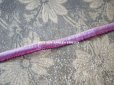 画像4: アンティーク  リボン刺繍 & ロココトリム用 シルク製 リボン フリル付き 紫 金糸の縁取り 10mm幅 (4)