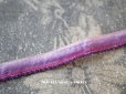 画像1: アンティーク  リボン刺繍 & ロココトリム用 シルク製 リボン フリル付き 紫 金糸の縁取り 95cm 10mm幅 (1)