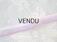 アンティーク  リボン刺繍 & ロココトリム用 シルク製 リボン フリル付き 紫 金糸の縁取り 10mm幅