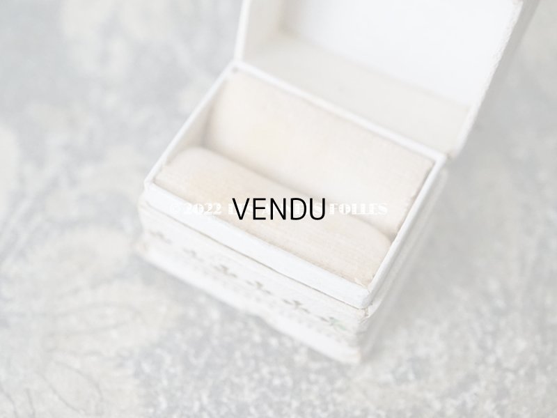 画像6: アンティーク 金彩入り オフホワイトのリングボックス ジュエリーボックス