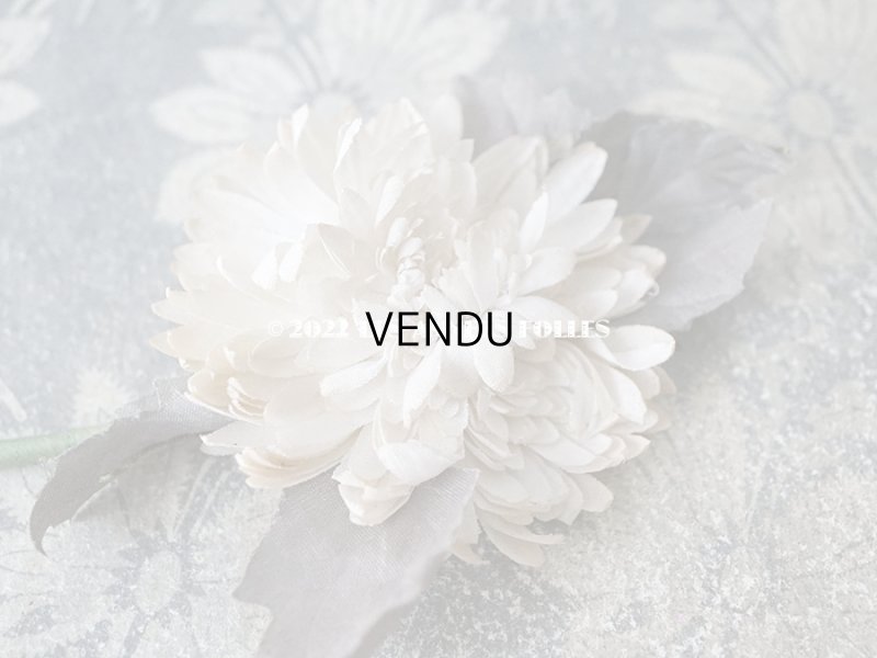 画像12:  アンティーク 布花 西洋菊 クリザンテーム　コサージュ オフホワイト