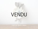  アンティーク 布花 西洋菊 クリザンテーム　コサージュ パウダーブルー