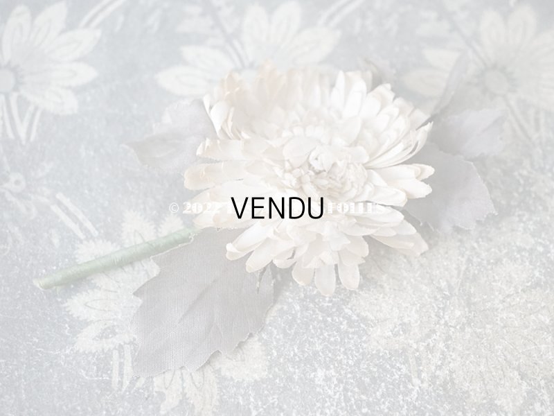 画像15:  アンティーク 布花 西洋菊 クリザンテーム　コサージュ オフホワイト