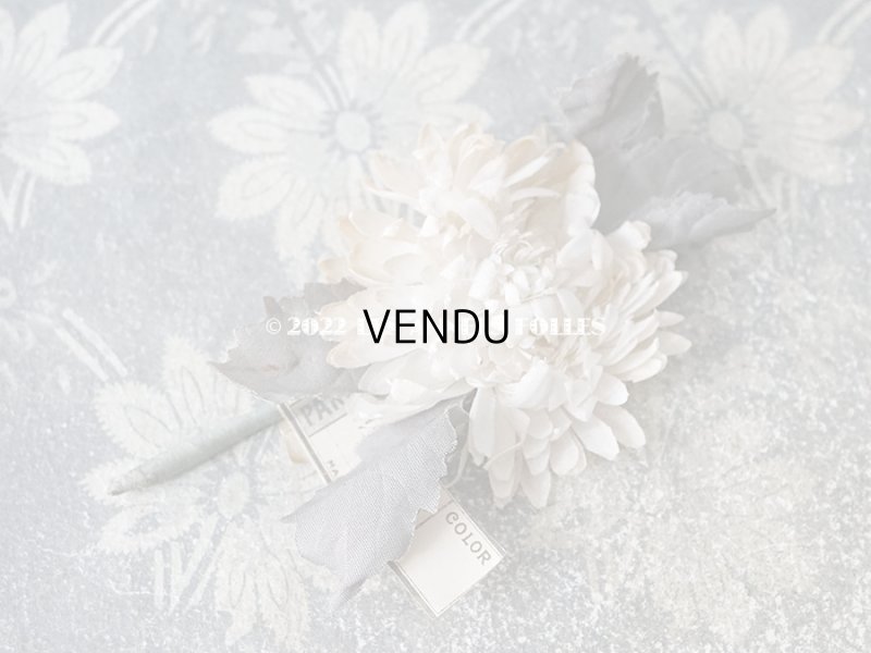 画像3:  アンティーク 布花 西洋菊 クリザンテーム　コサージュ オフホワイト