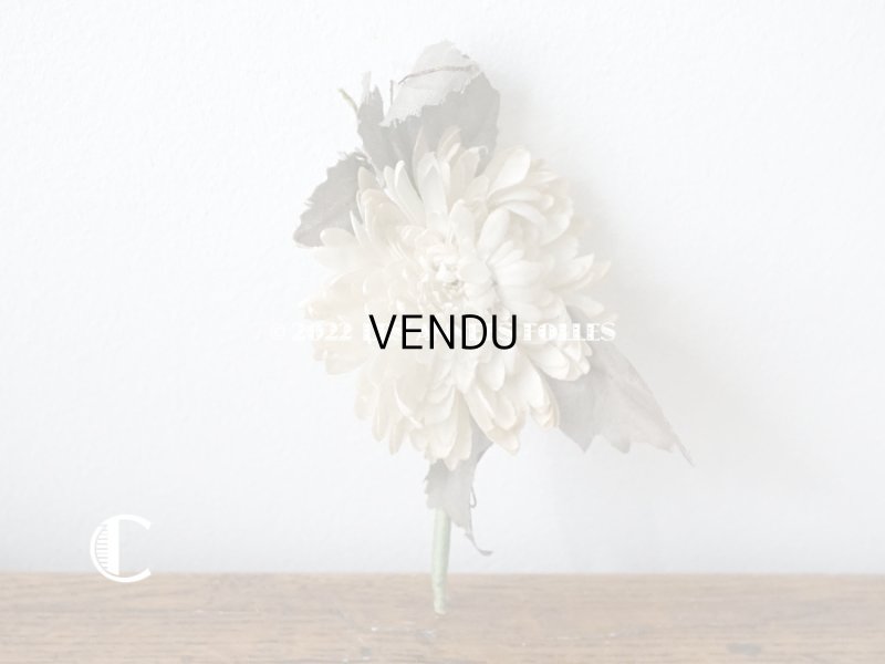 画像10:  アンティーク 布花 西洋菊 クリザンテーム　コサージュ オフホワイト