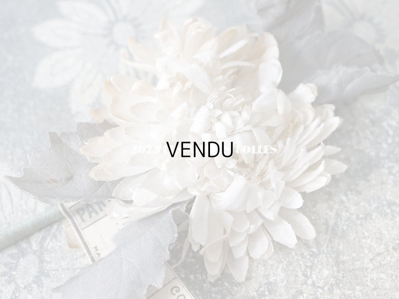 画像4:  アンティーク 布花 西洋菊 クリザンテーム　コサージュ オフホワイト
