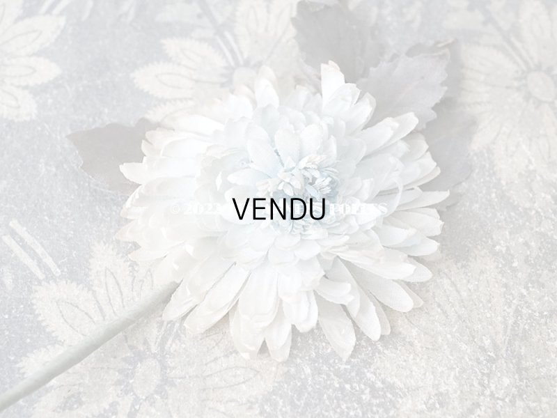 画像4:  アンティーク 布花 西洋菊 クリザンテーム　コサージュ パウダーブルー