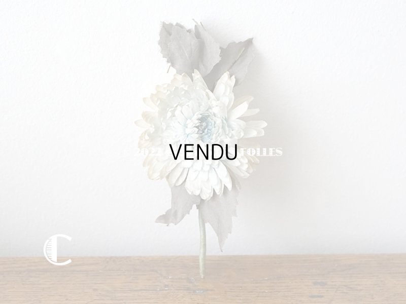 画像9:  アンティーク 布花 西洋菊 クリザンテーム　コサージュ パウダーブルー